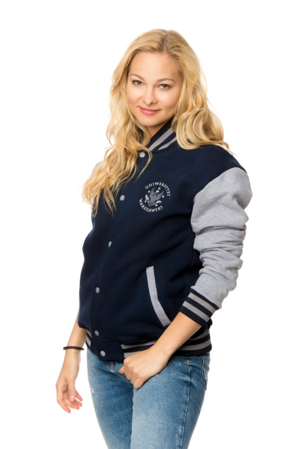 Button sweatshirt with grey sleeves