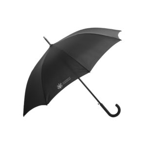 czarny parasol z logo UW
